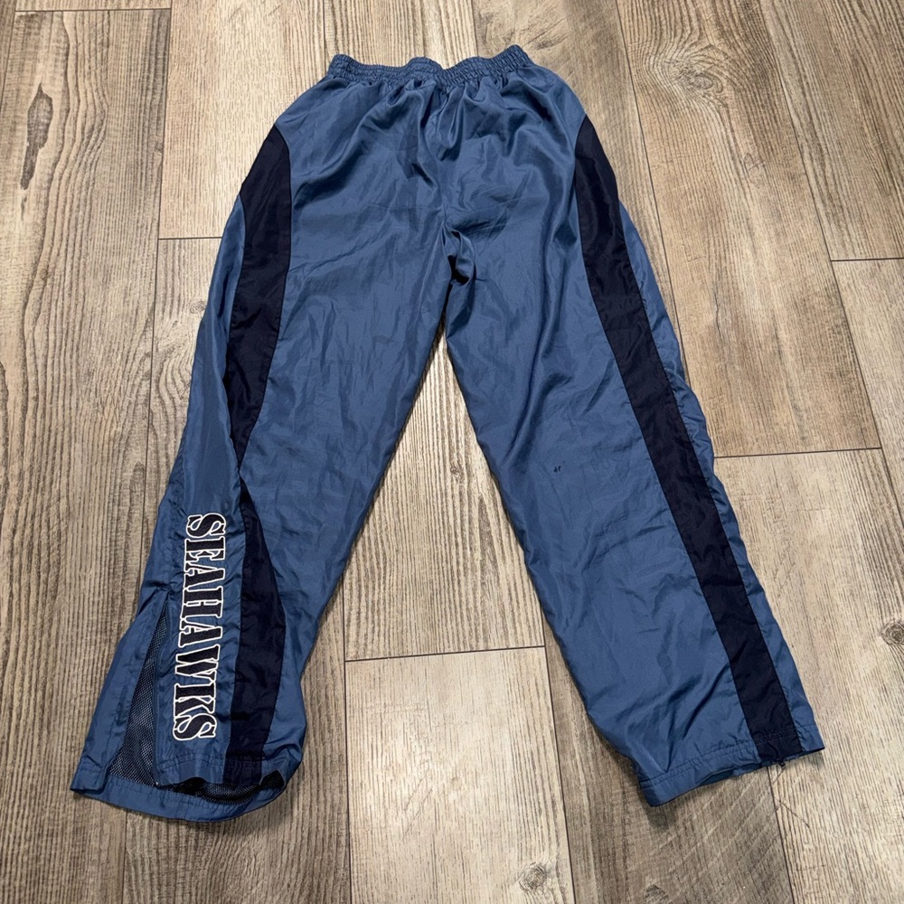 NFL Seattle Seahawks Blue Joggers nylon striped track pants football mesh lined